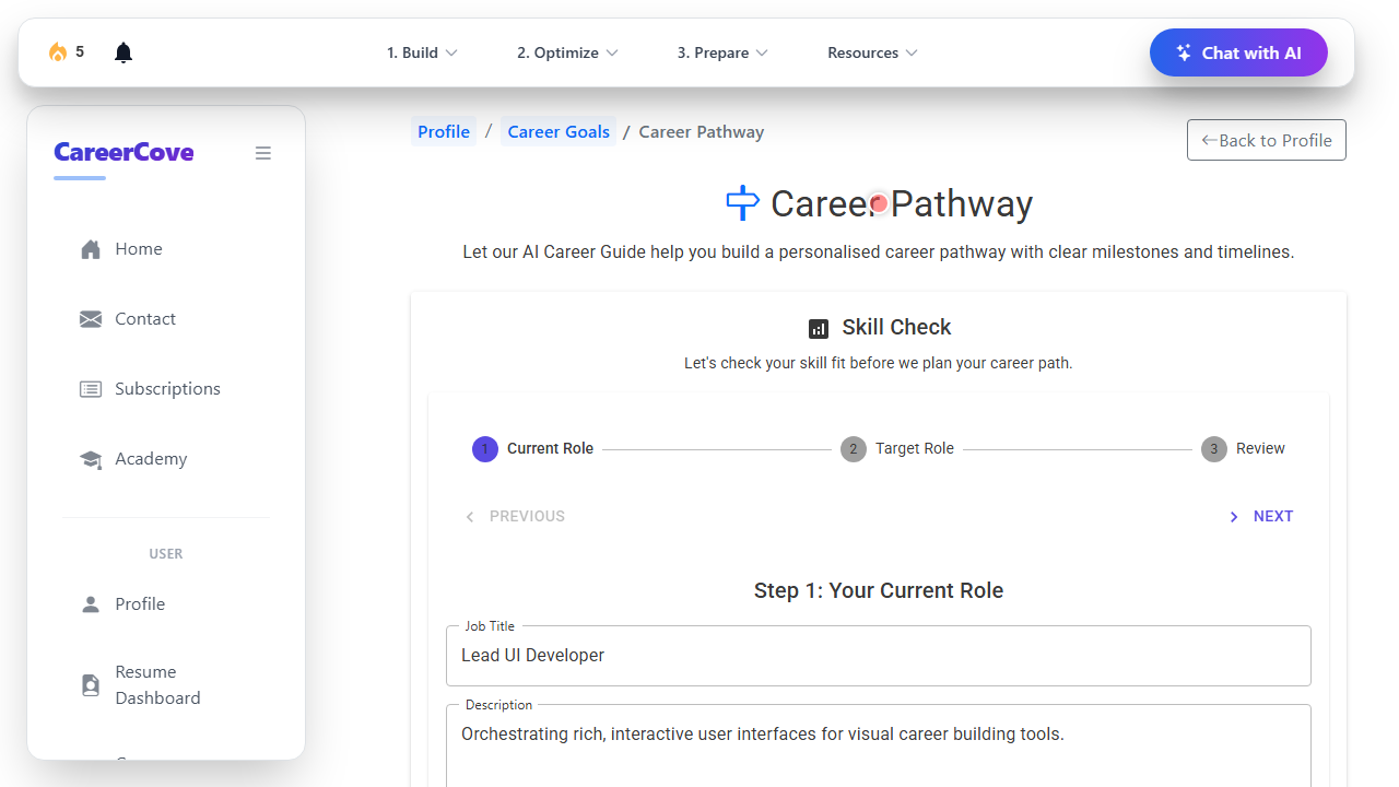 Navigating to the Career Pathway