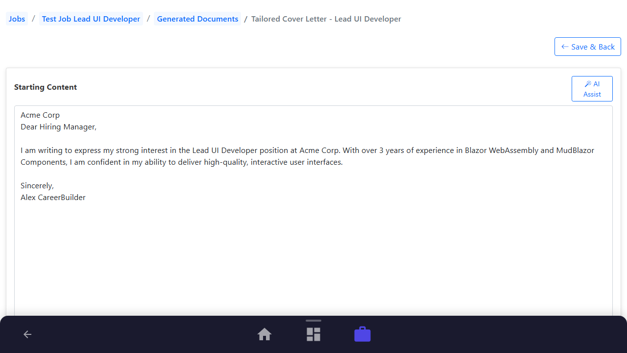 Review Tailored Output