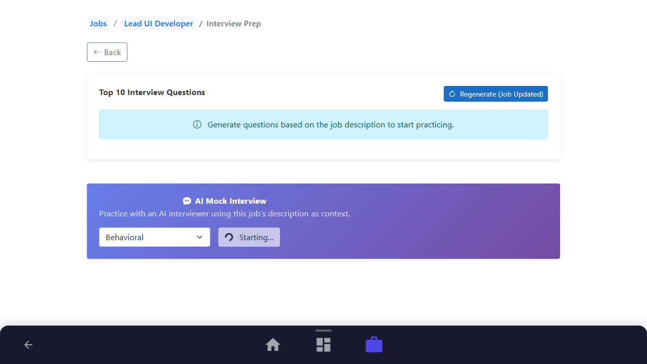 Launch an AI Mock Interview Session