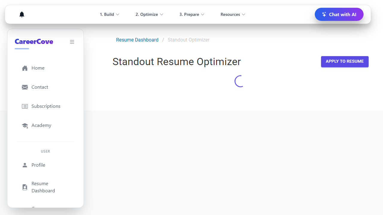 Open the Standout Resume Optimizer