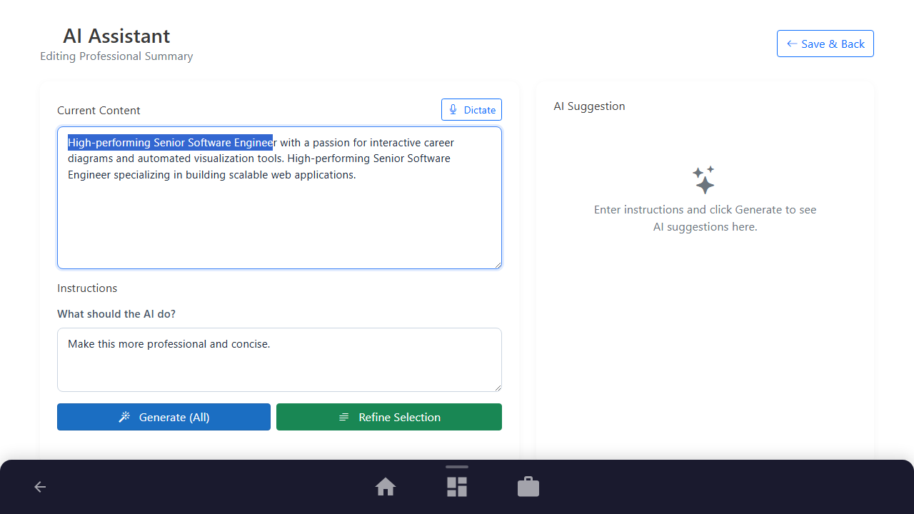 Select Text to Refine